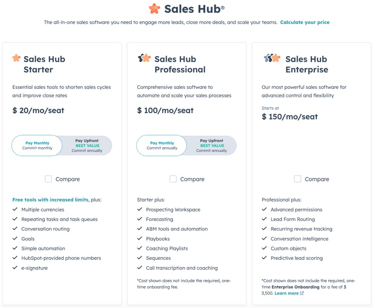 Sales Hub 3 Plans